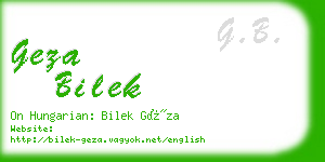 geza bilek business card